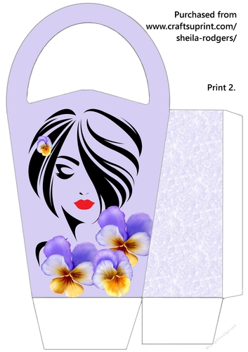 LARGE ROUND TOP GIFT BAG - LIPSTICK LADY 4