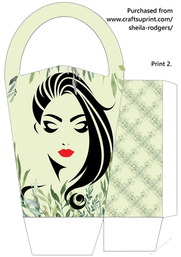 LARGE ROUND TOP GIFT BAG - LIPSTICK LADY 5