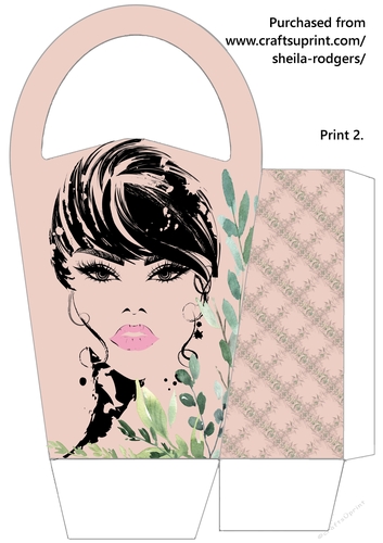 LARGE ROUND TOP GIFT BAG - LIPSTICK LADY 6