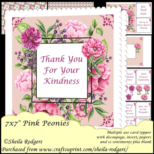 7X7 Pink Peonies