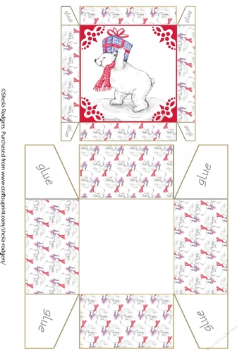 CHRISTMAS GIFT BOX - POLAR BEAR ON ICE 1