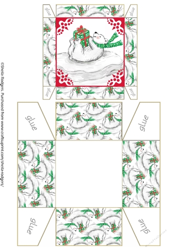 CHRISTMAS GIFT BOX - POLAR BEAR ON ICE 2