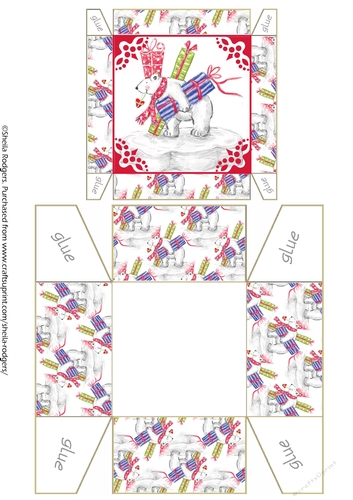 CHRISTMAS GIFT BOX - POLAR BEAR ON ICE 3