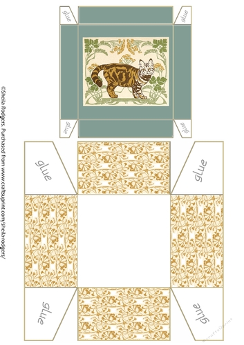GIFT BOX - CAT AND LEAVES