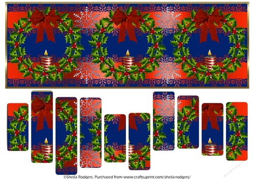 SLAT CARD - CHRISTMAS CANDLE WREATHS