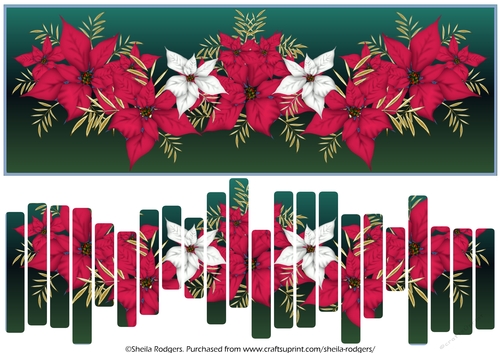 SLAT CARD - RED POINSETTIA