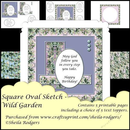 Square Oval Sketch - Wild Garden
