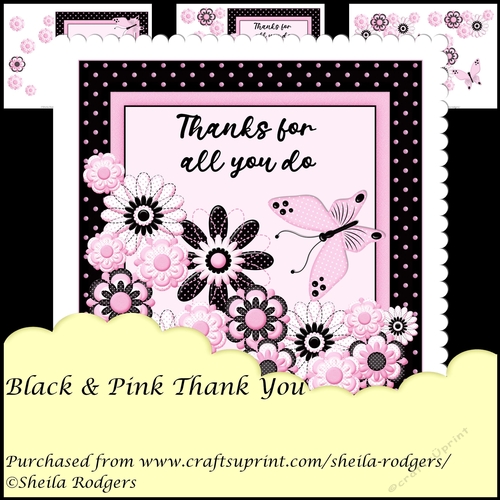 Black and Pink Thank You