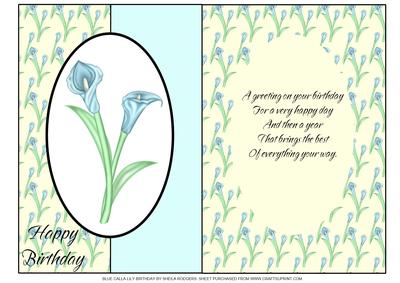 Blue Calla Lily Birthday