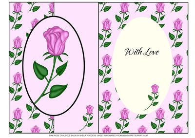 Pink Rose Oval Fold Back