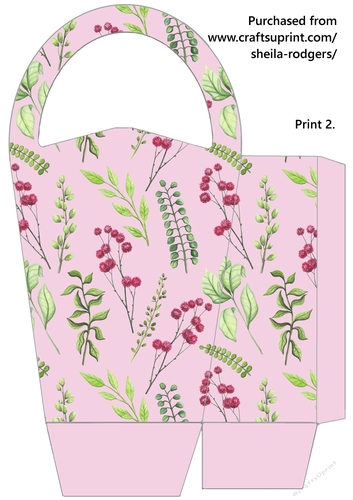 LARGE ROUND TOP GIFT BAG - WILD FLOWERS 1