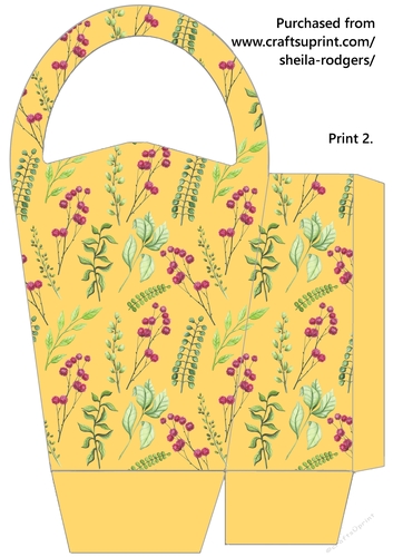 LARGE ROUND TOP GIFT BAG - WILD FLOWERS 2