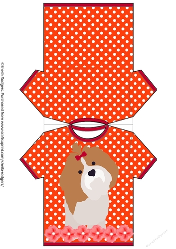 TEE SHIRT CARD - DOG AND FLOWERS