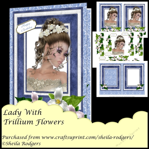 LADY WITH TRILLIUM FLOWERS