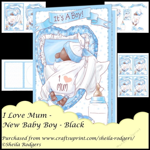 I Love Mum - New Baby Boy - Black