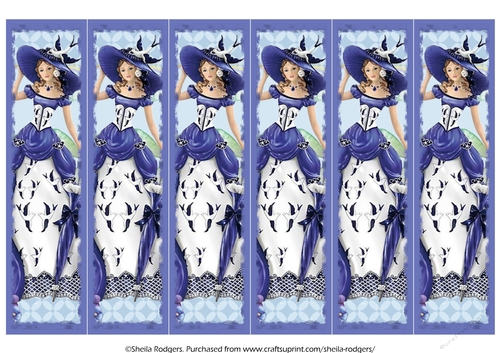 Vintage Lady in Blue Bookmarks