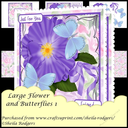 Large Flower and Butterflies 1