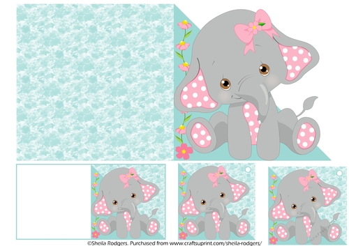 QUICK CARD AND GIFT TAGS - ELEPHANT 1
