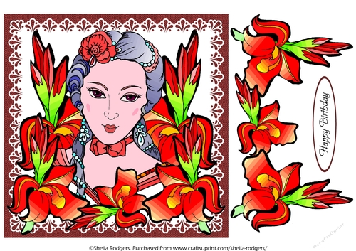 Portrait of a Lady 4 with Decoupage