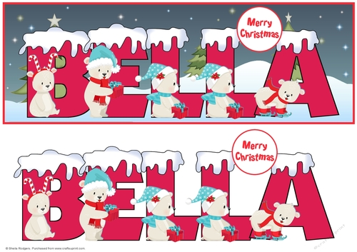 POLAR BEAR NAMES - BELLA IN RED
