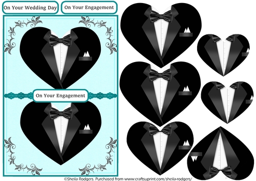 ENGAGEMENT TUXEDO HEARTS