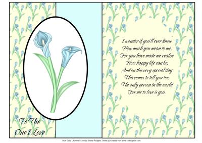 Blue Calla Lily One I Love