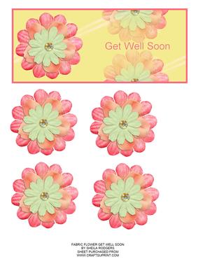 Fabric Flower Get Well Soon