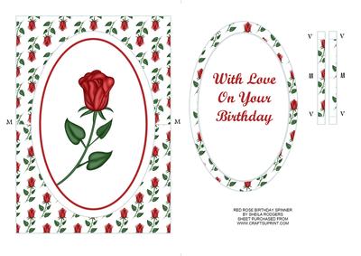 Red Rose Birthday Spinner Card