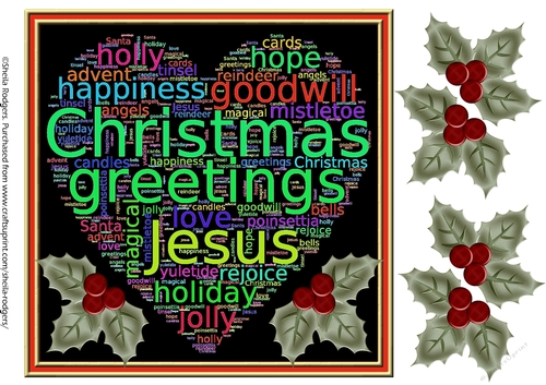 WORD HEART - CHRISTMAS GREETINGS
