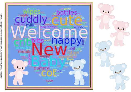 WORD HEART - NEW BABY