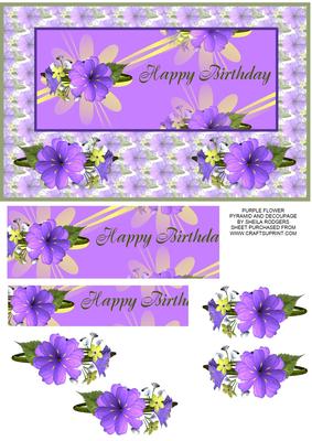 Purple Flower Pyramid and Decoupage