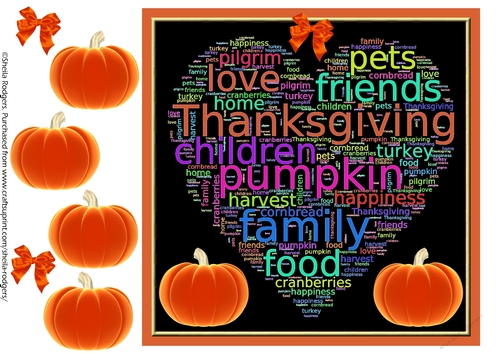 WORD HEART - THANKSGIVING