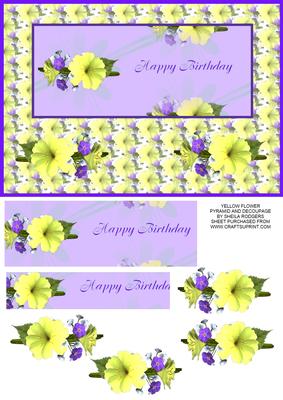 Yellow Flower Pyramid and Decoupage