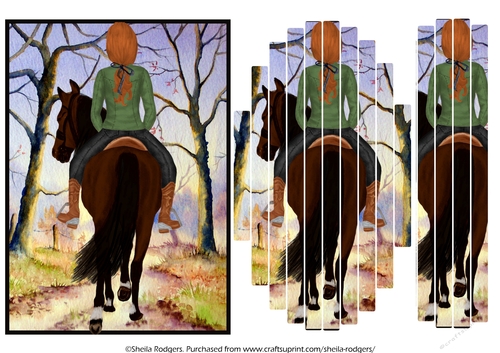 Slat Card - Girl Horse Riding