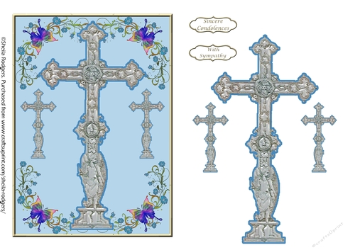 SYMPATHY CARD - ORNATE CROSS 1