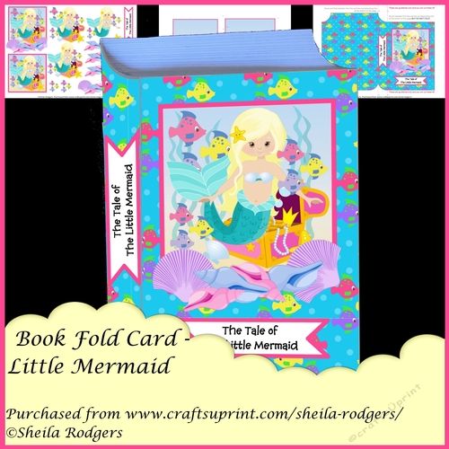 Book Fold Card - Little Mermaid