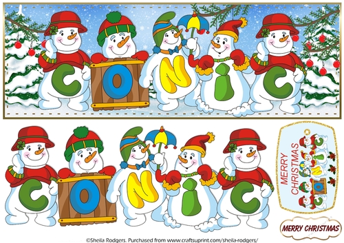 SNOWMEN NAMES LARGE DL - CONIC