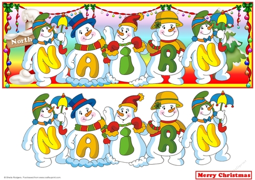 SNOWMEN NAMES LARGE DL - NAIRN