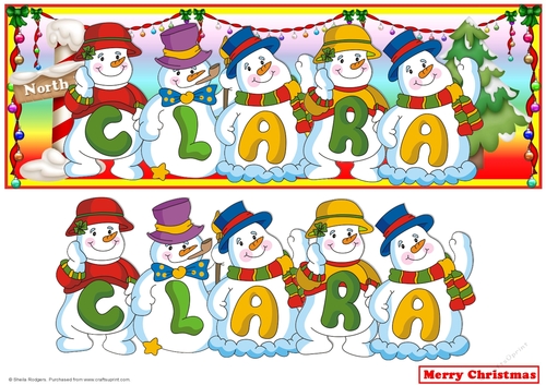 SNOWMEN NAMES LARGE DL - CLARA