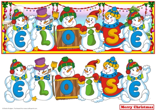 SNOWMEN NAMES LARGE DL - ELOISE
