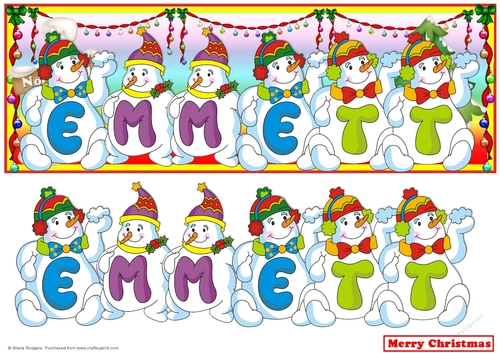 SNOWMEN NAMES LARGE DL - EMMETT