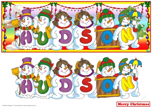 SNOWMEN NAMES LARGE DL - HUDSON