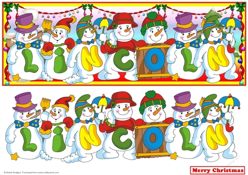SNOWMEN NAMES LARGE DL - LINCOLN