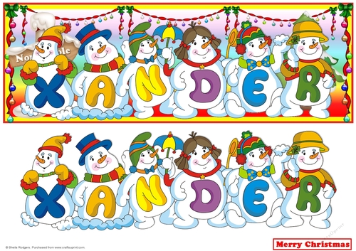 SNOWMEN NAMES LARGE DL - XANDER
