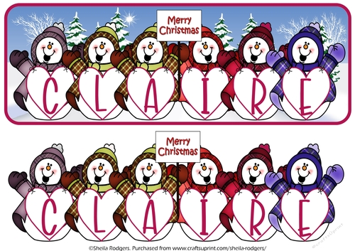 HAPPY SNOWMEN NAMES - CLAIRE