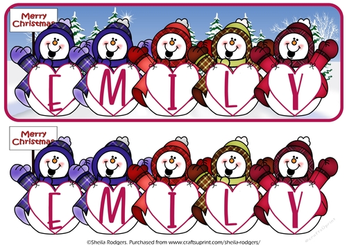 HAPPY SNOWMEN NAMES - EMILY