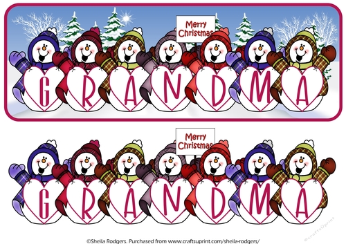 HAPPY SNOWMEN NAMES - GRANDMA
