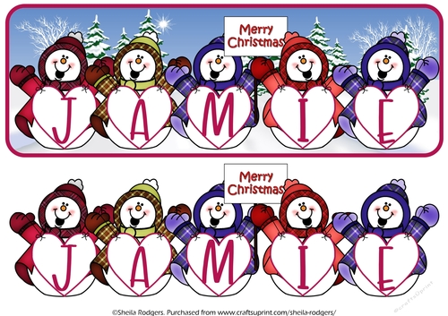 HAPPY SNOWMEN NAMES - JAMIE