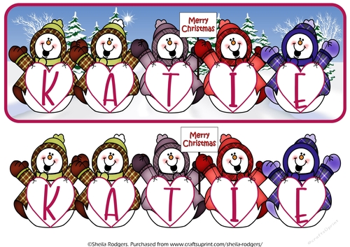 HAPPY SNOWMEN NAMES - KATIE