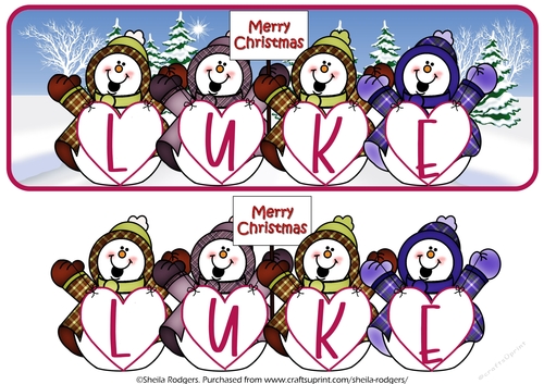 HAPPY SNOWMEN NAMES - LUKE